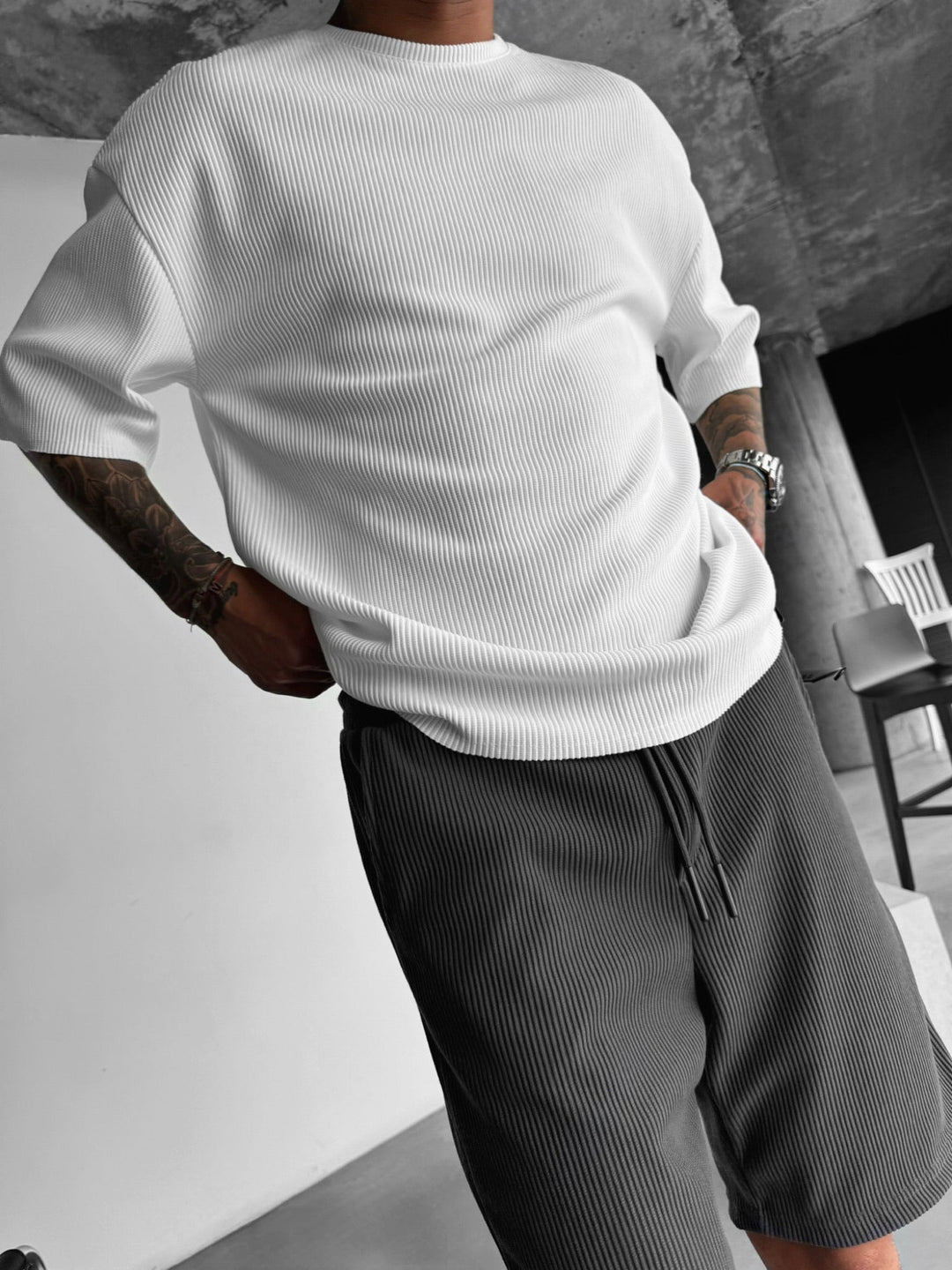 Oversize Cord Tee - Anthracite