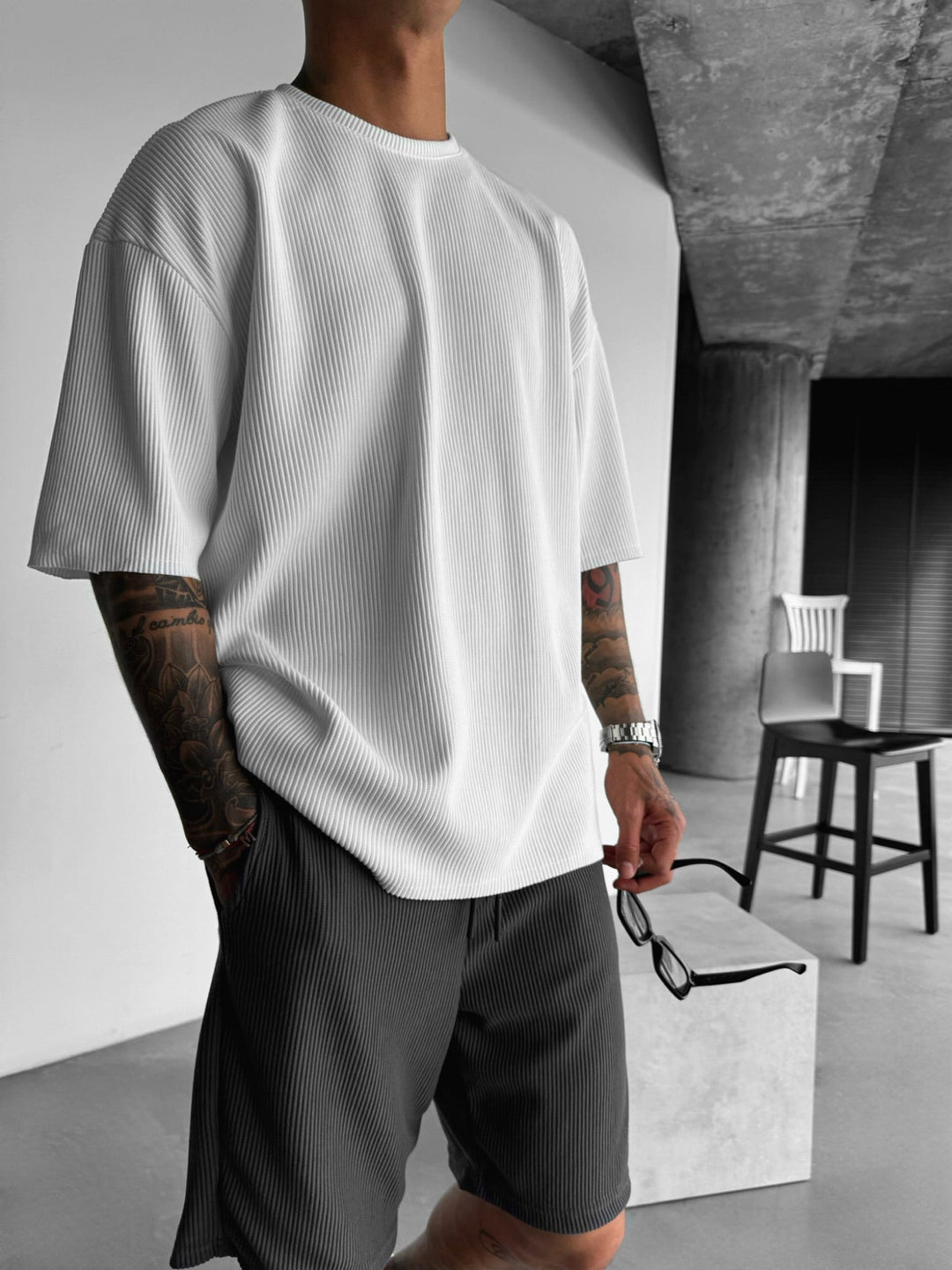Oversize Cord Tee - Anthracite