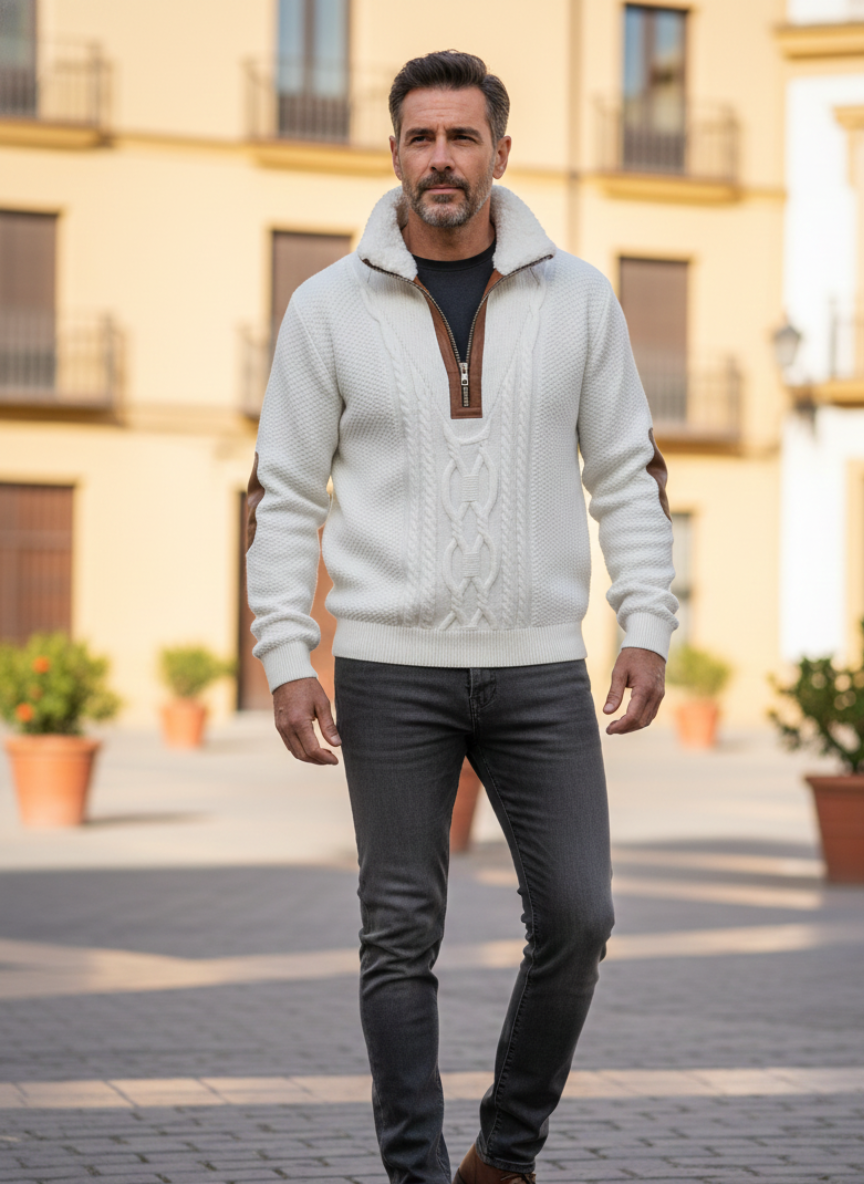 AUBERT™ | Pull zippé à col montant rembourré