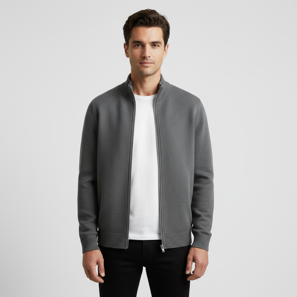 Essential Knit Zip – Gilet zippé incontournable