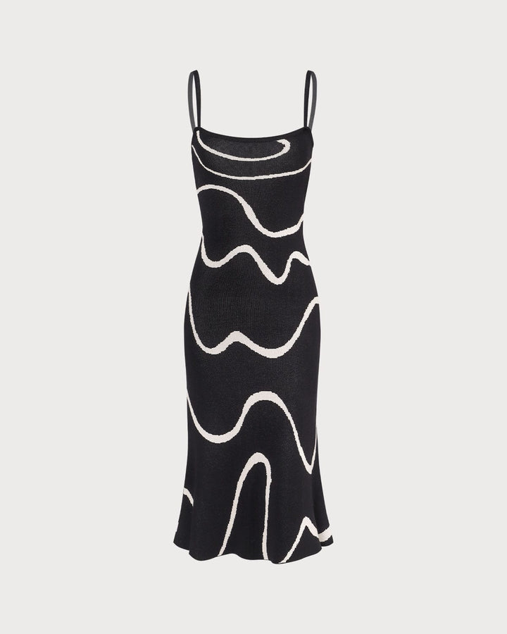 Charlotte™ | Robe midi noire avec fente sirène