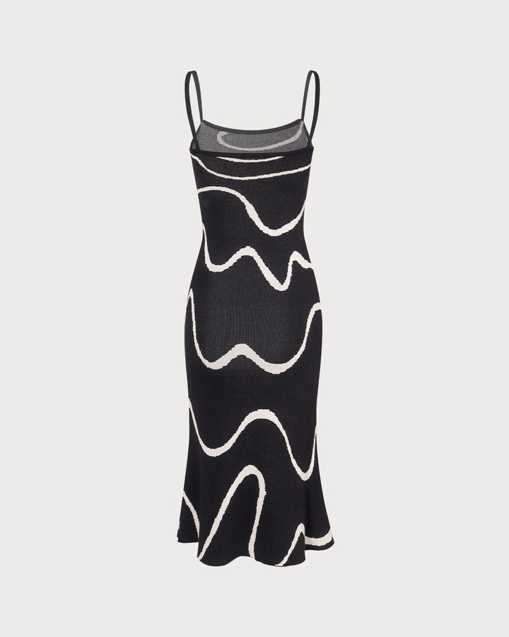 Charlotte™ | Robe midi noire avec fente sirène