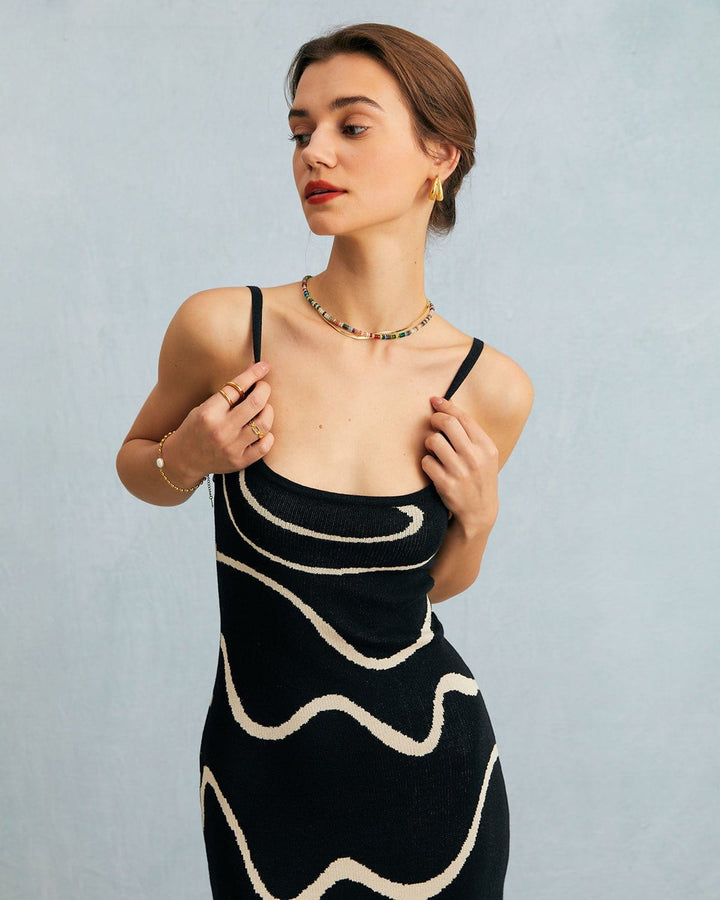 Charlotte™ | Robe midi noire avec fente sirène
