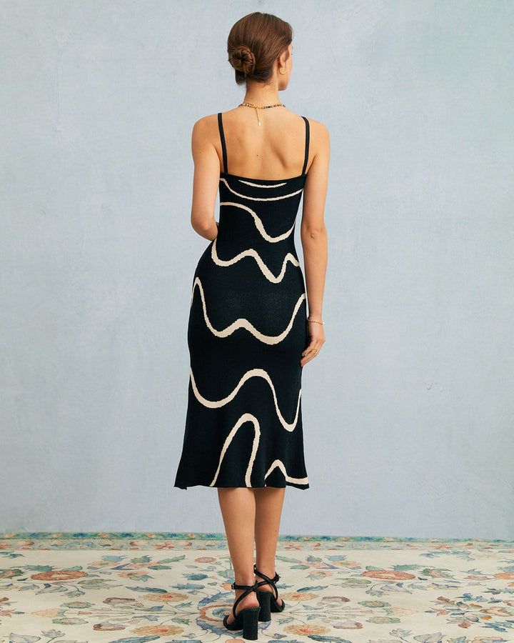Charlotte™ | Robe midi noire avec fente sirène